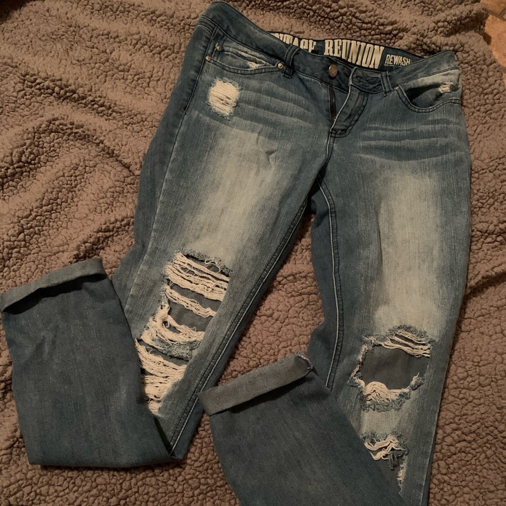 Vintage Reunion Rewash Ripped Jeans